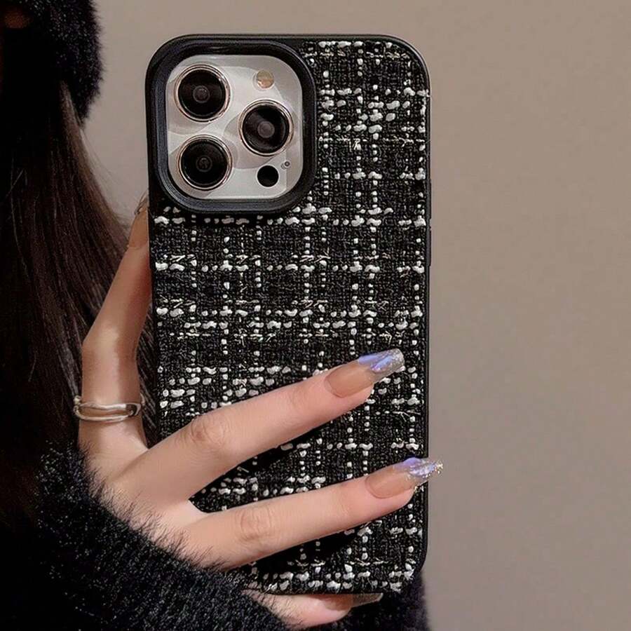 复古 1 件 GUCADI 格子羊毛手机壳，适用于 Apple iPhone 16/15/14/13/12/11 系列，秋冬