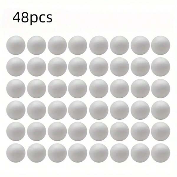 48 3.9cm/1.53in White Solid Foam Balls, Made Of Polystyrene Material, Perfect For DIY Craft Projects, Arts, Crafts, Families, Party Decoration, Painting DIY, Christmas, Halloween, Easter, New Year, Birthday Home Decoration, Etc