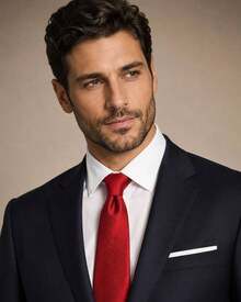 Men's Formal Ties, Versatile For Suits, Suitable For Weddings, Banquets, And Job Interviews. - 紅色 - 查看 2