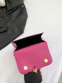 Sac en paille tressée pour femmes, sac bandoulière patchwork minimaliste à la mode, sac carré polyvalent de petite taille, mini sac carré, paille tressée avec matériau PU - Rose vif - Voir 8
