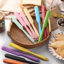 1pc Silicone Spatula Cream Scraper Macaron Colorful Cake Spatula Bread Jam Knife Stirring Tool Non-Stick Baking Tool Material Heat Resistant Multiple Color Options, Silicone Jar Scoop Spoon, Heat Resistant Cake Cream Peanut Butter Scoop Spoon, Batter Mixing Scraper, Non-Stick Bread Spatula, Rubber Kitchen Jar Utensil Stirrer Scraper, Long - Multicolor - View 2