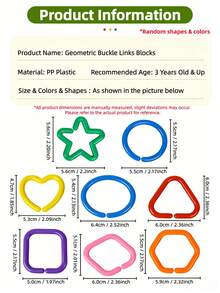 Set Mainan Balok Susun Geometris Anak-Anak (20pcs/100pcs/140pcs) dengan Kantong Penyimpanan, Balok Jepit Geometris Ukuran Besar untuk Balita, Mainan Jepit Geometris Berwarna-warni Bentuk Segitiga, Persegi, Lingkaran, Belah Ketupat, Mainan Edukasi Bentuk Geometris Berwarna untuk Meja Taman Kanak-kanak, Bahan PP, Perakitan Rantai DIY Serbaguna, Cocok untuk Anak Laki-laki dan Perempuan Usia 3 Tahun ke Atas, Hadiah Ulang Tahun, Hadiah Liburan - MultiWarna - View 4