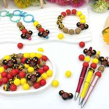 25pcs/26pcs/33pcs Women's Stylized Silicone Beads, Brown Rose Red Purple Green Yellow Women Queen Crown Twin Ponytail Elements, Hobbyist Decorative Beads Accessories For Earrings, Necklaces, Bag Chains, Beaded Pens, Phone Chains, Beaded Makeup Brushes, DIY Set Making Accessories, Empowering Women's Independence, Suitable For Holiday Gifts, Birthday Gifts - Female Style - View 5