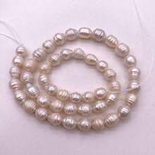7-8mm 白色水滴梨形天然淡水珍珠，DIY 1顆，38cm/14.96in，孔徑 0.8mm - 白色2 - 查看 5