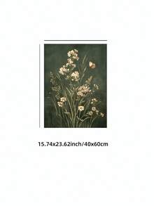 1pc Frameless Vintage Dark Green Floral Wall Art Print Dark Academia Decor Cottagecore Botanical Print Aesthetic Apartment Living Room Bedroom Back To School Funky Posters Dorm Essentials - Retro Floral - View 12