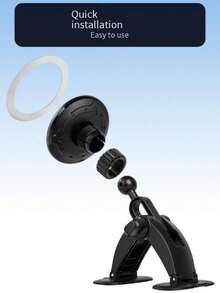 New Soft Silicone Triangular Adhesive Car Phone Holder, Strong Back Adhesive Firmly Attached To Dashboard, Telescopic Structure Compatible With Different Phone Models, Universal Multi-Angle Adjustable, Anti-Shake And Anti-Drop, Compact Minimalist Design Without Blocking View, Gravity Auto-Lock, Universal For All Car Models, Stable And Practical For Driving Navigation - Black - View 5