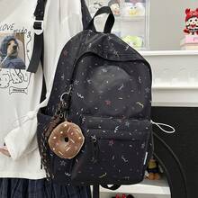 Stylish Backpack Made Of Durable Material For Girls And Young Women, Suitable For Daily School Use. - Yellow With Pendant - View 4