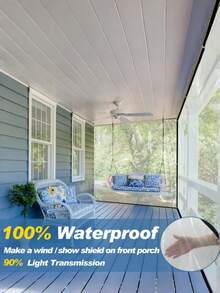 Single Piece Transparent Waterproof Tarp, Multiple Sizes And Specifications Available, Transparent Plastic Tarp, Dust-Proof, Rain-Proof, UV-Resistant, Suitable For Garden, Balcony, Porch, Flower Rack, Dog House, Camping, Greenhouse - Transparent Black Border - View 8