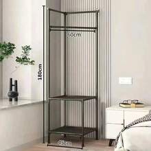 Corner Coat Rack, 2-In-1 Storage And Hanging Rack, Entryway Floor-Standing Coat Rack, Bedroom Corner Space-Saving Storage Shelf - Multicolor - View 3