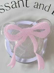1pc Cute Girly Glitter Bow Magnetic Push-Pull Phone Stand, Strong Magnetic Adsorption Desktop Stand, Gift For Girls, Girlfriend, Phone Accessory - Multicolor - View 4