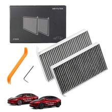 Cabin Air Filter For Tesla For Model Y 2020-2026, Activated Carbon Air Filter With Replacement Kit For Model 3 2017-2026, Car Accessories 2 Packs - For  & Model 3 - View 1