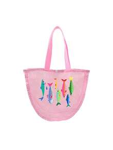 Multicolor Beach Sardine Pattern Multifunctional Zipper Tote Bag, Gift For Her/Him, Shell Bag, Conch Mesh Bag, Beach Bag, Conch Collection Mesh Bag, Shell Mesh Bag, Conch Tote Bag, Transparent Pencil Case, Tear-Resistant Transparent Bag, Office/School Travel Bag, Jewelry/Electronics Small Zipper Bag, Beach/Pool/Gym Wet/Dry Bag, Mesh Storage For Sand Toys And Shells, Graduation Gift, Birthday/Anniversary/Wedding/Holiday - Multicolor - View 12