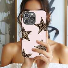 Funda de móvil estampado leopardo negro, compatible con varios modelos de - Rosa - Ver 1