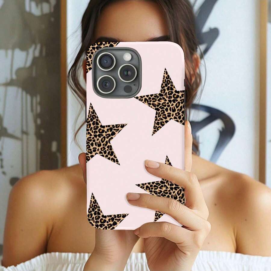 Funda de móvil estampado leopardo negro, compatible con varios modelos de - Rosa - Ver 1
