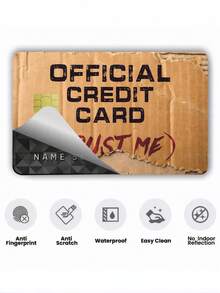 1pc Fun Official Credit Card Cover Sticker Protective Card Sleeve, Paper-Style PVC Material Anti-Fingerprint Durable Scratch-Resistant Wear-Resistant Skin, Party Birthday Gift, Suitable For Men And Women, Small Chip Cards, Bank Cards, Credit Cards, Transit Cards, Key Cards, Student Campus Cards Personalized DIY, Privacy Protection - Multicolor - View 5