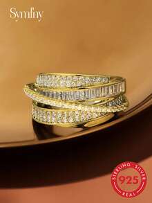 SYMFNY 1 S925 Silver Curved Concave Open-Band Ring, Unisex And Versatile For Everyday Wear - Silver - View 4