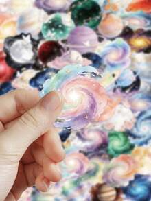 50pcs Galaxy Starry Sky Stickers For Phone Case, Refrigerator, Planner, Diary, Guitar, Helmet, Skateboard, Laptop, Self-Adhesive Decals - Milky Way - View 5