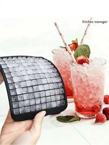 1PC 160 Grid Silicone Ice Cube Tray, Mini Ice Cube Mold, Portable Ice Maker, Suitable For Making Ice Cubes, Cocktail Ice Balls, Applicable For Home, Bar, Essential Kitchen Gadget For Home, Summer Kitchen Tool, Kitchen Accessory, Travel Essential. - Multicolor - View 2