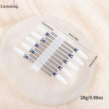 LUSLUKING 10PCS Ceramic Nail Drill Bits Set, 3/32 Inch Professional Manicure Pedicure Tools, Multi Shapes Fine Medium Coarse Grit For Acrylic Gel Nails Cuticle - Multicolor - View 11
