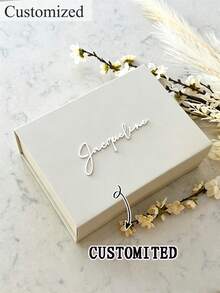 Personalized Gift Box With Lid, Customized Name Gift Box, Personalized Text Wedding Gift Box, Personalized Magnetic Folding Storage Box, Bridesmaid Gift Box, Groomsman/Bridesmaid Box/Bridesmaid Invitation Box/Chief Bridesmaid Box/Wedding - Multicolor - View 1