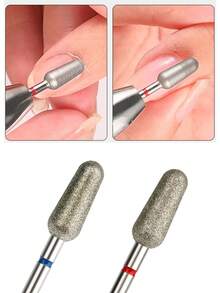 2 PIEZAS Brocas de Carburo de Diamante para Taladro de Uñas Removedor de Cutículas Vástago de 3/32" Profesional para Uñas de Acrílico y Gel Uso en Casa y Salón - Rojo - Ver 3