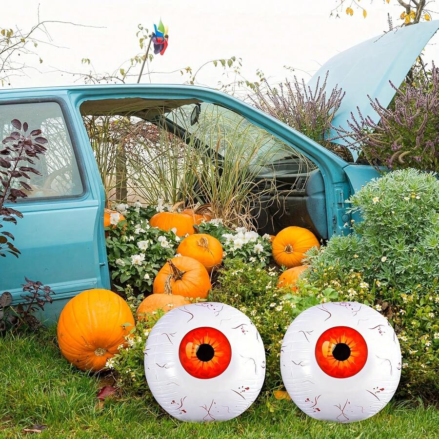 3 Packs 3D 4D Eyeball Eyeglobe Balloons For Halloween Decoration, Spooky Atmosphere, Yard And Home Decor, Foil Balloons - Eyeball Balloon - View 1