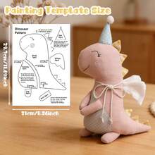 1pc DIY Handmade Dinosaur Plush Doll Pattern, Handmade Plush Doll Template, Simple Sewing Pattern For Beginners, Simple DIY Template (Only Sewing Template, Not Including Plush Doll, Not Including Sewing Material Kit) - Dinosaur CR721 - View 3