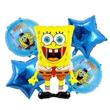 SpongeBob SquarePants Birthday Balloon Set, Anime Theme Character & Star Foil Balloons, Anime Birthday Party Supplies - Cartoon Balloons - View 12