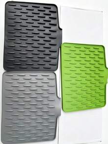 1pc Silicone Anti-Slip Dish Drying Mat, With Drainage Design, Heat Resistant And Easy To Clean, Suitable For Countertop, Sink And Refrigerator, 2 Styles Available, Keeps Kitchen Dry, Perfect Christmas Or Halloween Gift - Multicolor - View 9