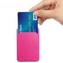1PC Phone Case Back Adhesive Card Holder, Solid Color Leather Texture Independent Card Pouch, Self-Adhesive Card Slot For Access Card, Bus Card, Bank Card - Multicolor - View 8