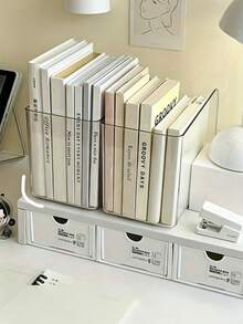 Transparent Acrylic Bookshelf, Desktop File Organizer, Book Storage, Can Hold Magazines, Notes And Books, A4 File Magazine Organizer Box, Suitable For Home Study, School Office - Transparent - View 8