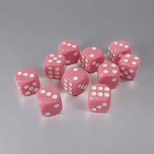 8pcs--14mm Pink Rounded Acrylic Game Dice--Suitable For Party Entertainment, Tabletop Games, Halloween, Christmas Gifts, Birthday Gifts And Player Gifts - View 7