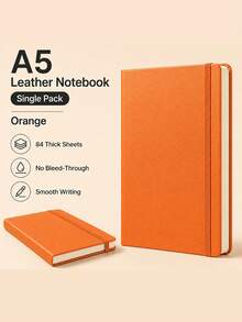 1PC/3PCS Cross-Border Hot-Selling Premium PU Leather Notebook With Strap And Bookmark, Classic Lined Pages Diary (80g Paper, 84 Sheets), Office/Study/Journaling, Multiple Colors Available - Multicolor - View 2