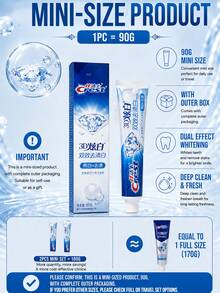 CREST Gleam White Dual-Action Toothpaste 170g Full Size, 90g Sample, Lime Fresh Scent, Stain Removal & Whitening, Deep Cleaning, Long-Lasting Freshness, Daily Oral Care - 3D炫白雙效去漬白牙膏 - 查看 5