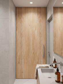 Papel de contacto autoadhesivo con grano de madera clara, papel tapiz removible a prueba de agua, vinilo decorativo para renovación del hogar - 1PC - Ver 4