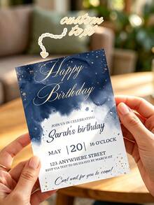 Custom Personalized Invitation & Greeting Cards With Custom Text, Matching Inner Pages & Envelopes, Thank You Note Cards For Birthday, Wedding, Anniversary, Bridal Shower, Holiday & All Party Occasions - Customized Birthday Cards - View 1
