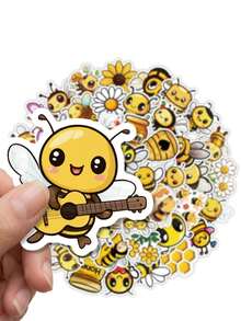 Generic 50Pcs Bee Stickers For Kids Cute Bee Stickers For Water Bottle Waterproof Honey Bee Stickers Bulk - Multicolor - View 3