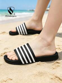 [Koleksi Baru Musim Semi/Panas] Sandal Unisex Anti Selip Sol Tebal Terbaru, Sandal Musim Panas Modis dan Serbaguna, Sepatu Pantai Olahraga yang Dapat Disesuaikan Ukuran 28-50 (Pola Asimetris) - Hitam 1959 - View 8