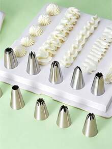 6pcs/9pcs/12pcs Stainless Steel Piping Tips Set, Large Piping Tips, Extra Large Cake Piping Tips, Stainless Steel Icing Tips, Piping Tips, Decorating Tips, Home And Baking Cake Decorating Tools, Baking And Pastry Supplies, Cake Decorating Icing Piping Tips, Decorating Tools, Icing And Piping Tips, Perfect For Cookies, Cakes, Donuts, Decorations, Suitable For All Baking Occasions, Perfect For Birthdays, Weddings, Anniversaries And Daily Desserts - View 3