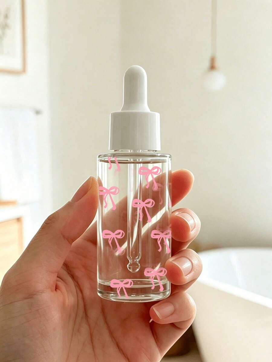 粉色蝴蝶結印花透明滴管瓶-精油分裝瓶,旅行便攜空瓶;適用於旅行、度假、居家裝飾(客廳、臥室、浴室)及各種場合(婚禮、派對、生日);適合送給女性、父母和朋友的禮物;兼具實用性與趣味性 - 彩色 - 查看 1