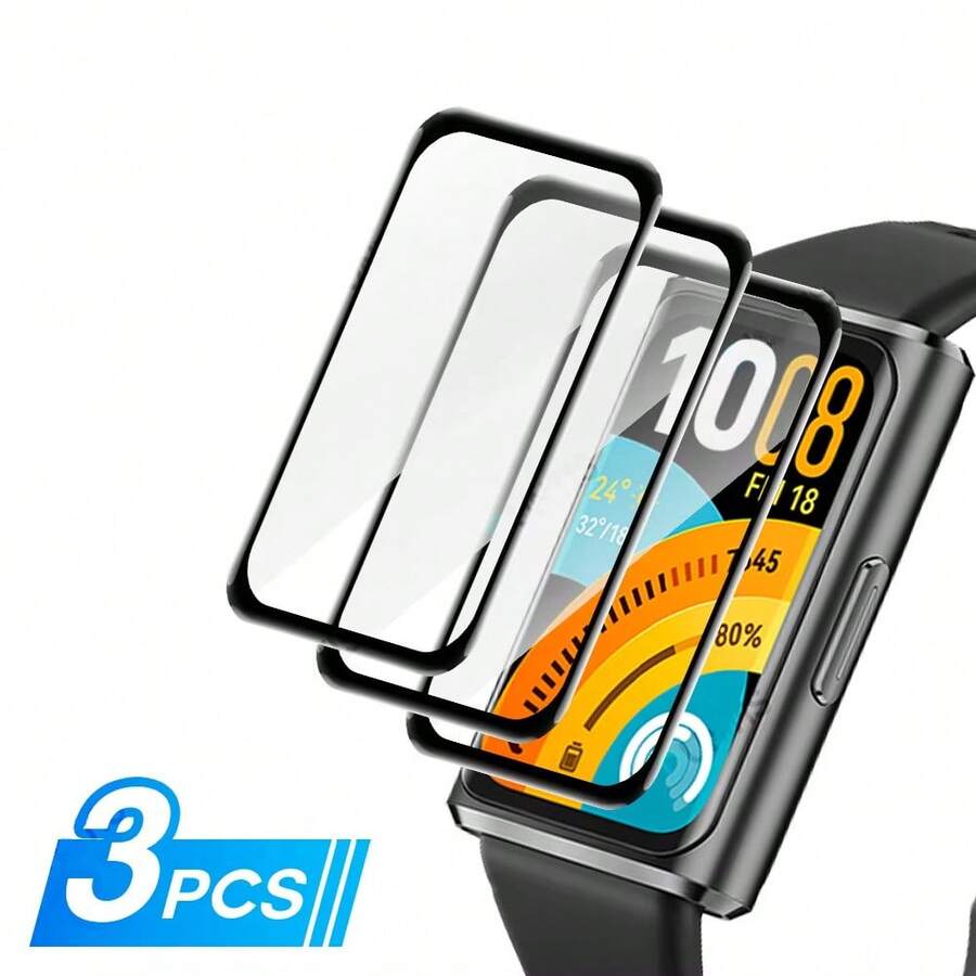 3片裝 3D曲面螢幕保護貼適用於 Band 11/11Pro，超高清全覆蓋保護膜，TPU材質（非玻璃），全螢幕覆蓋，靈敏觸控，高清晰透明，易於安裝 - 3pcs for HW Band 11 - 查看 1