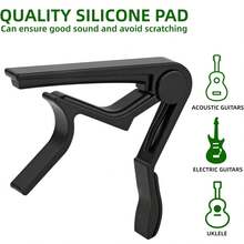 Guitar Capo For Acoustic And Electric Guitar 6 String, Premium Ukulele Capos, Clip Capo, Clamp Capos, Black - A - View 2