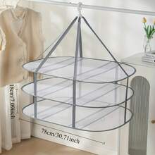 Double Layer Flat Drying Net Rack Sweater Sock Garment Air Dry Stand Portable Hanging Mesh Organizer Laundry Clothes Delicate Items Lingerie Bra Underwear Hosiery Storage Display Clothes Drying Rack Tool - View 5