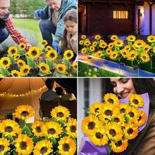 1pc/Solar Powered LED Sunflower Garden Light With Built-In High Brightness LED String, Smart Light-Sensing Automatic Glow At Night Artificial Flower Yard Light, Suitable For Party Outdoor Solar Light, All-Season Garden Decoration, Yard And Lawn Decoration, Gift For Garden Enthusiasts - Sunflower - View 11