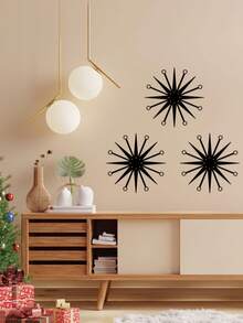3pcs Metal Starburst Wall Hanging Decor, Starburst Design Wall Art Decoration, Elegant Living Room Decor, Durable Wall-Mounted Design, Suitable For Indoor Wall Hanging Decor, Home Decor, Bedroom Decor, Room Decor, Living Room Decor, Wall Decor, Background Decor, Creative Craft Home Background Wall Decor Wall Hanging, Wall Art, Modern Design, Modern Wall Decor, Sturdy Wall Decor, Decorative Wall Decor, Home Gift - Multicolor - View 6