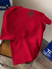 Men'S West Coast Choppers Letter Print T-Shirt |   Casual Fashionable Crew Neck Short Sleeve, Breathable, Summer Season Graphic Tee Mens Clothes - 紅色 - 查看 2