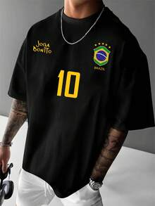 Plus Size Men's Personalized Print Short Sleeve T-Shirt | Suitable For Summer Wear | Comfortable And Breathable | Leading The Fashion - Black - View 1