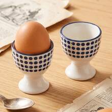 2pcs Egg Cups, Egg Holders, Blue And White Porcelain Print Style Egg Holders For Daily Meals, Suitable For Breakfast, Family Dining, Gifts, Parties And Gatherings - Blue and White French Flowers - View 19