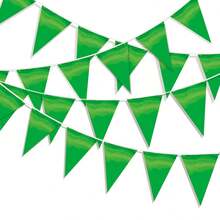 1 Set 10m Long Bannière Drapeau Guirlande Fournitures pour Événements et Fêtes Festival Anniversaire Fête de Remise des Diplômes Mariage Cadeau Fête Salle de Disco Décoration de Fond Multifonctionnelle - Vert - Voir 6
