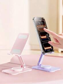 360° drehbarer faltbarer Handy-Ständer, verstellbarer Tischhalter, kompatibel mit iPhone und Tablet, universelle Lazy-Halterung - Verschiedenfarbig - Übersicht 8